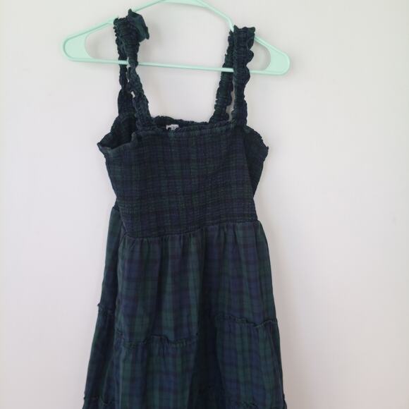 J Crew Tartan Plaid Smocked Womens MEDIUM Tiered $128 Dress Cotton Poplin - Picture 6 of 16